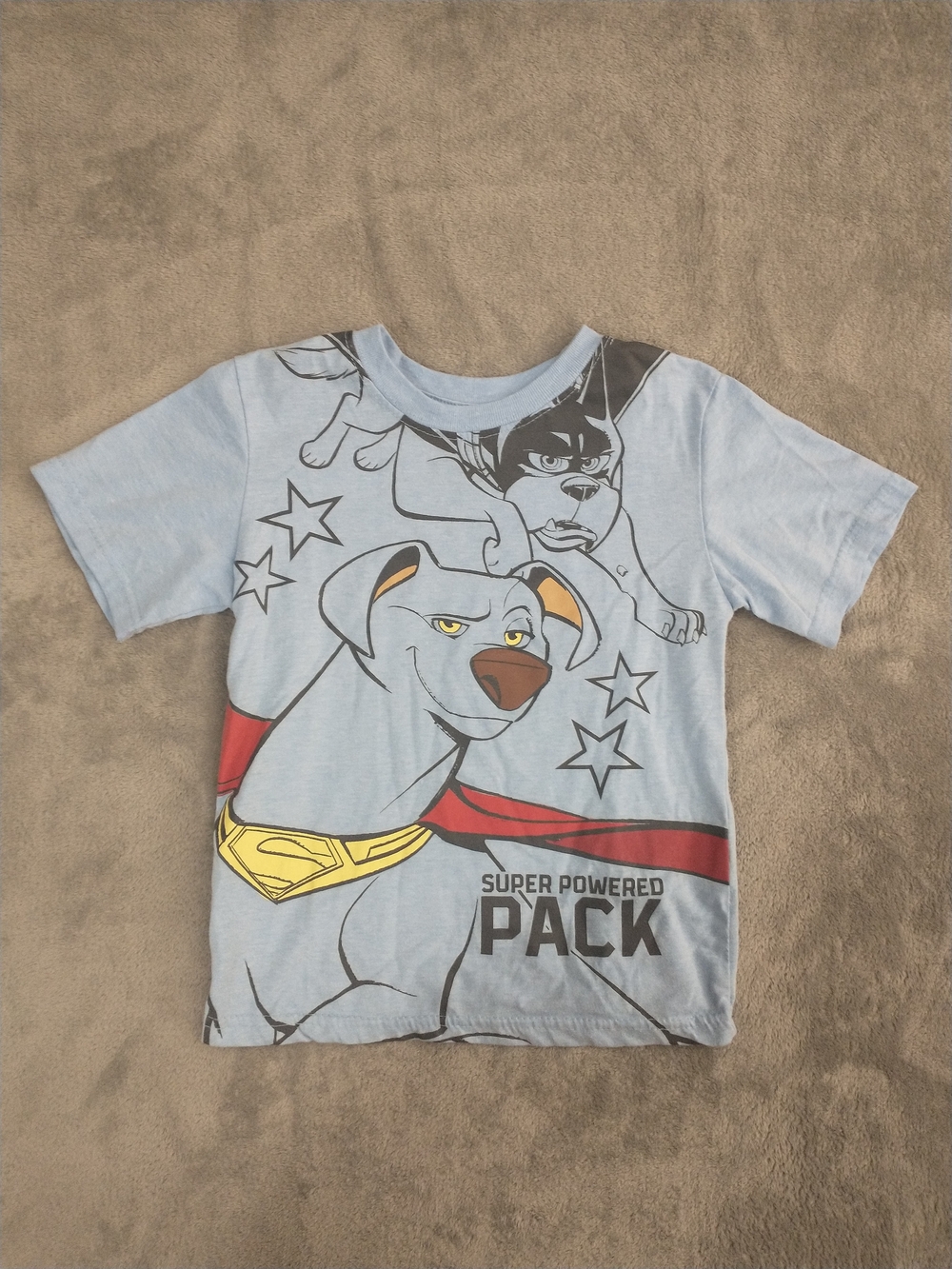 Kids / Boys - Size 5/6 - DC Comics Light Blue 'Super Pets' Tee w/ Dog Graphics
